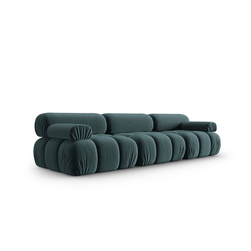 Cosmopolitan Design - Modulaire bank Cortina 3-zits, flueel turkoois - 94x282x70cm