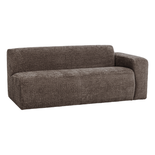 WOOOD 2-zits bank arm rechts Mojo Base - Wollig - Bruin - 74x185x97