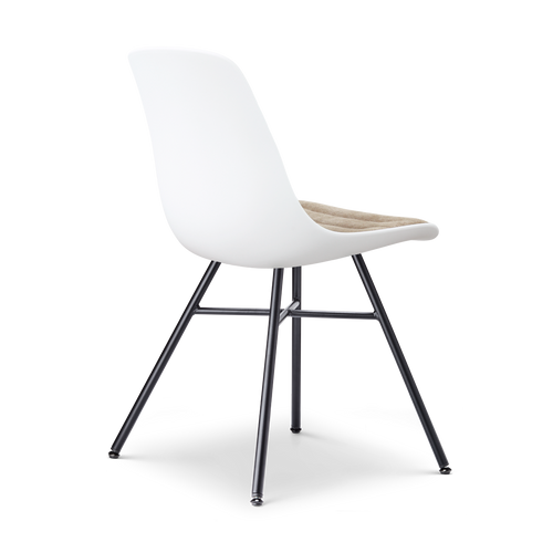 Nolon Noa-Liv eetkamerstoel wit met nougatbruin zitkussen - zwart onderstel