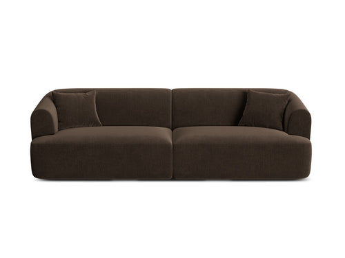 Cosmopolitan Design Modulaire bank Campi 4-zits, flueel chocolade - 90x255x70cm