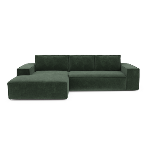 Sia Home - Hoek slaapbanken links JOAN - Fluweel - Smaragdgroen - 302cm - vtwonen shop