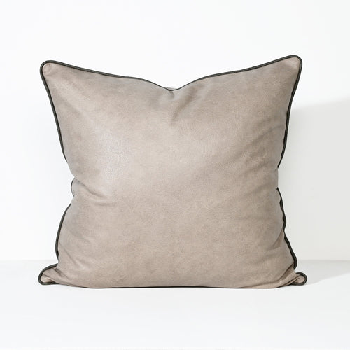 Darcy & Duke sierkussen Art Leather Taupe - Beige - 55x55cm