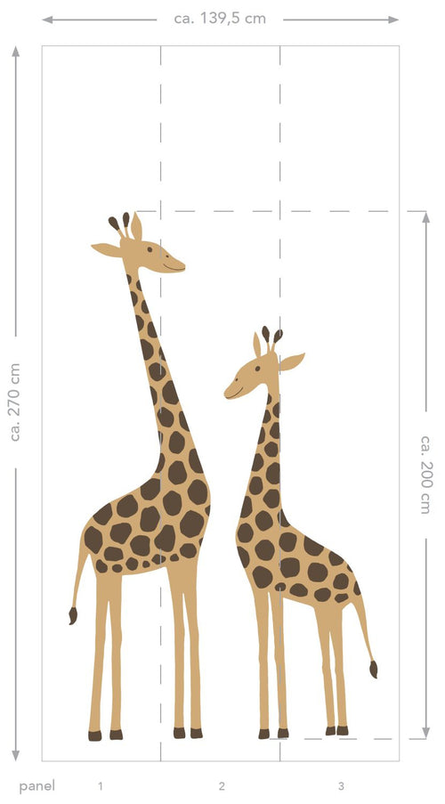 ESTAhome fotobehang giraffen beige - 139.5 x 270 cm - 155801 - vtwonen shop