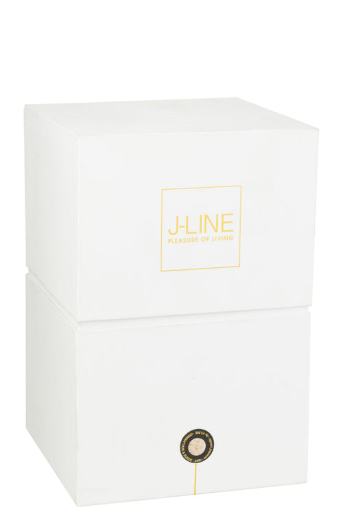 J-Line geurkaars Mia - Osmanthus & Suede - glas - wit - large - 230U