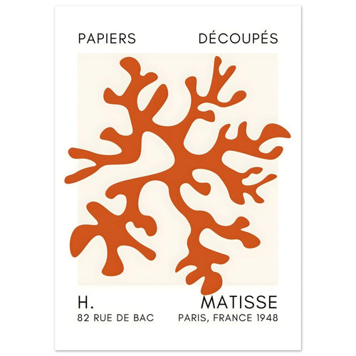 Artfulprints  Matisse – Dreamy coral flower orange   poster 50x70 cm - vtwonen shop