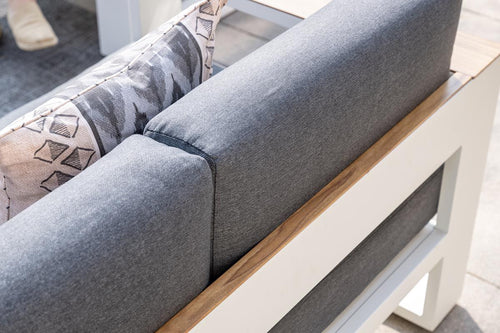 Garden Impressions Cube middenelement - mat wit - reflex black - teak look - vtwonen shop