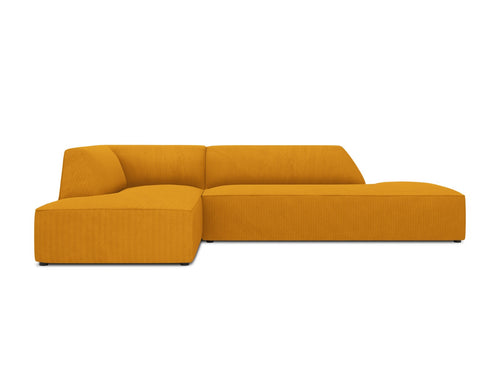 Micadoni linker hoekbank Ruby 4-zits, ribfluwelen, geel - 180x273x69cm