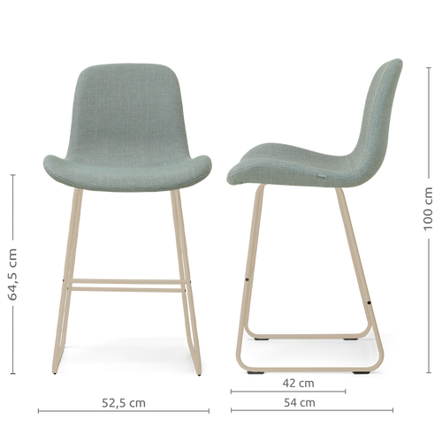 Nolon Nino-Fé barkruk saliegroen - beige onderstel - 65 cm