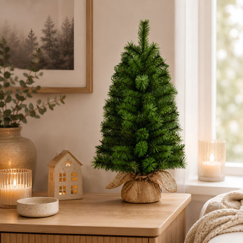 Black Box Trees Koyama Kerstboom Groen 98 Tips - Kunstboom voor Kleine Ruimtes - Kerstversiering met Groene PVC-Naalden - Compact en Realistisch Model