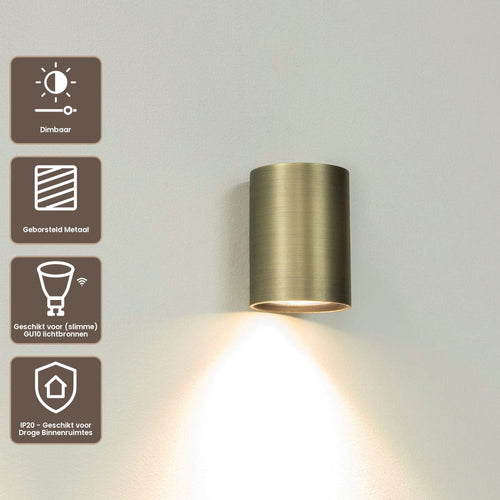 Artdelight Wandlamp Roulo 1 - Antiek Brons