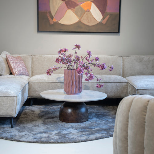 DÉJA Living Salontafel Miro - Rond Donkerbruin Marmer - 90x90x35cm