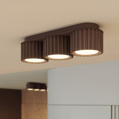 Sollux Lighting Plafondlamp AURA 3 bruin Gx53 - 32,5x10x8cm