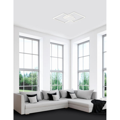 Merano Atlanta Geïntegreerde LED Semi Flush Light Wit Aluminium LED 25W 1600Lm 3000K