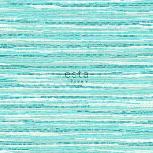 ESTAhome behang geweven motief turquoise - 53 cm x 10.05 m - 148621