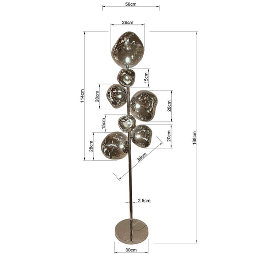 Kare Design Vloerlamp Burbuja 168cm chroom