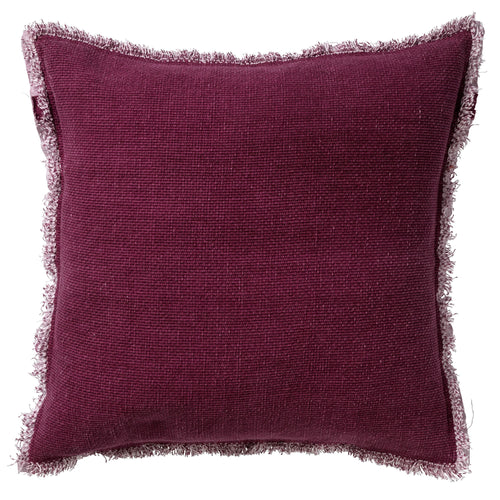 BURTO - Kussenhoes 60x60 cm - gewassen katoen - Red Plum - donkerroze