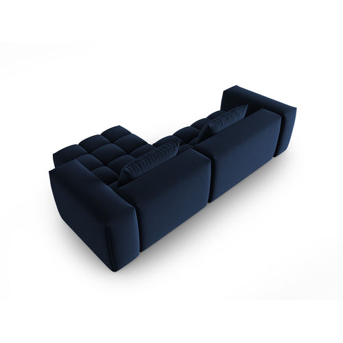 Cosmopolitan Design - Modulaire hoekbank rechts Verona 3-zits, flueel koningsblauw - 145x260x70cm