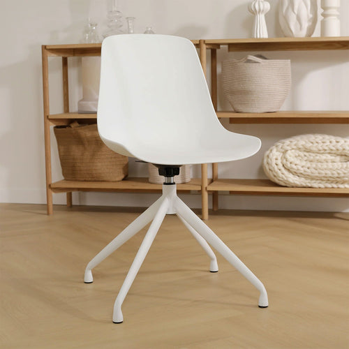 Nolon Nola-Pip Draaibare Eetkamerstoelen Wit - Wit Onderstel - 2x