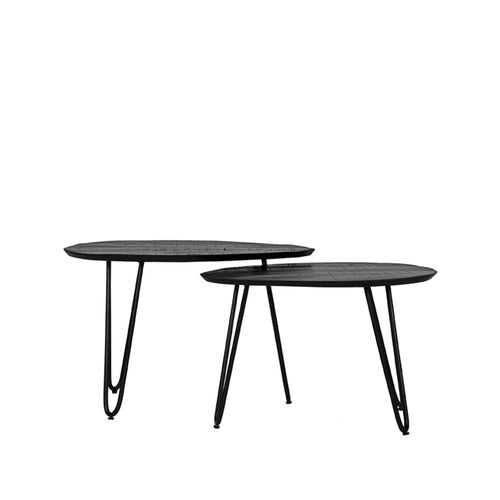 LABEL51 Salontafel Frisk - Zwart Mangohout - Set Van 2 - 68x43x44cm