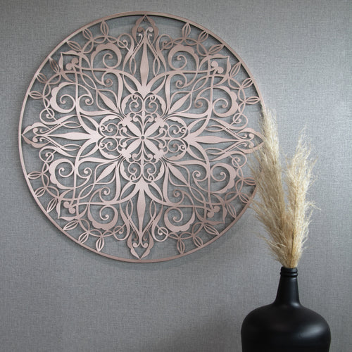 Art for the Home Metal Art - Luxe mandala ros�goud D80cm - vtwonen shop