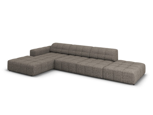 Cosmopolitan Design linker hoekbank Chicago 5-zits, chenille grijs - 167x348x78cm