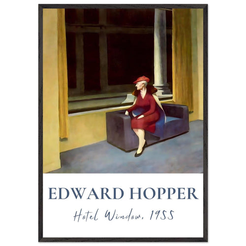 Artfulprints Poster met Lijst Edward Hopper - Hotel window   - 70x100 cm - Meerkleurig