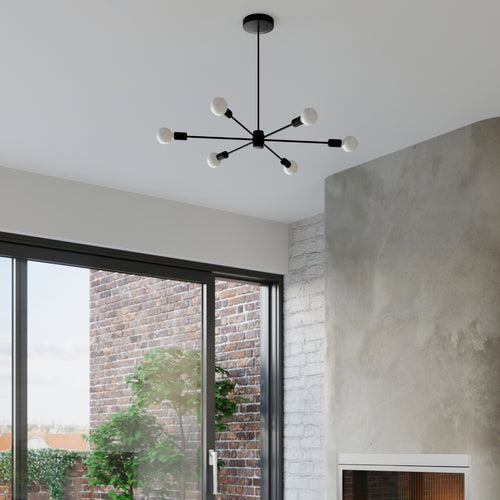 Sollux Lighting Kroonluchter LANGO 5 zwart - 66x66x46cm