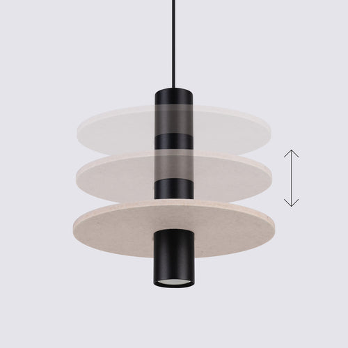 Sollux Lighting Hanglamp PELTA 1 zwart/beige - 30x30x126cm