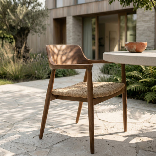 DÉJA Living Tuinstoel Lev - Walnoot Hout - Set van 2