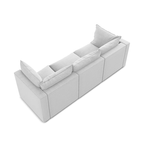 LaMiaSofa 3-zits bank Ravenna - bouclé - zilver - 255x90x77