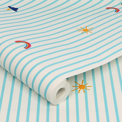 Joules Vliesbehang - Whatever the Weather Icons Haze - Blauw - 10mx52cm - vtwonen shop