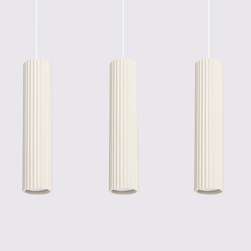 Sollux Lighting Hanglamp KARBON 3L beige - 45x6,5x98cm