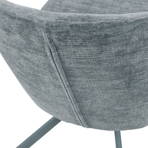 WOOOD eetkamerstoelen Femke - Chenille - Blauw - Set van 2
