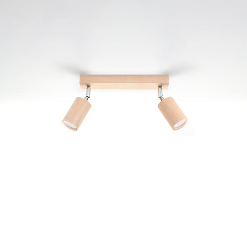 Sollux Lighting Plafondlamp BERG 2 naturel hout - 30x5x20cm
