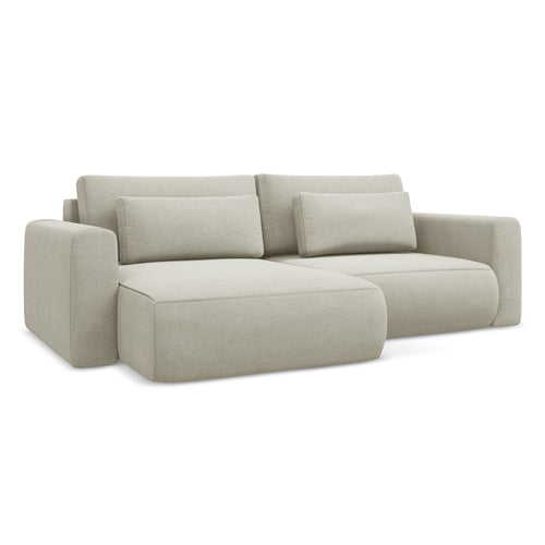 LaMiaSofa hoekbank links Perugia - textuurstof - lichtbeige - 240x149x82