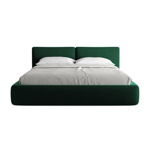 LaMiaSofa Bed met opbergruimte Milano - velours - flessengroen - 200x228x82