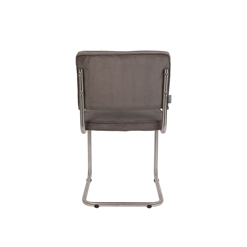 Zuiver Ridge Rib Brushed Eetkamerstoelen Grijs - Set van 2 - vtwonen shop