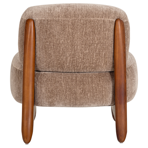 WOOOD fauteuil Runi - Hout/Velvet - Zand - 69x64x72