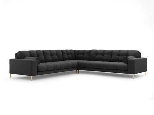Cosmopolitan Design Symmetrische hoekbank Bali 6-zits, structurele stof, donkergrijs - 256x256x75cm
