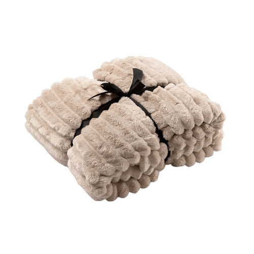 Dutch Decor - VOORDEELSET - 3-delig - Hazel & Ricky - 2 sierkussens 50x50 cm - 1 plaid 150x200 cm - beige - vtwonen shop