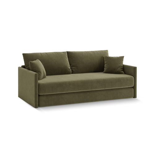 Cosmopolitan Design - Converteerbare bank Shannon 3-zits, flueel groente - 94x209x87cm