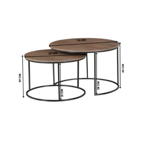 Starfurn  salontafel Maya - bruin - 70x70x45cm