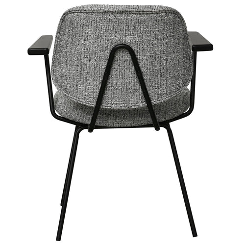 Furnhouse eetkamerstoelen armleuning Sofia - Grijs - Stof (Bouclé) - Set van 4