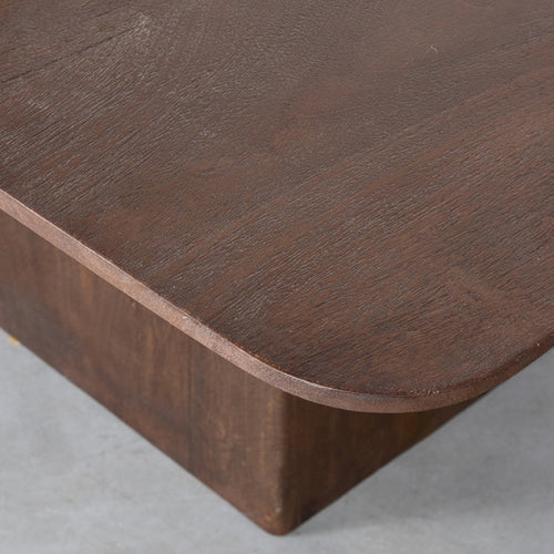 LABEL51 Eettafel Ingo - Donkerbruin Mangohout - 130x130x76cm