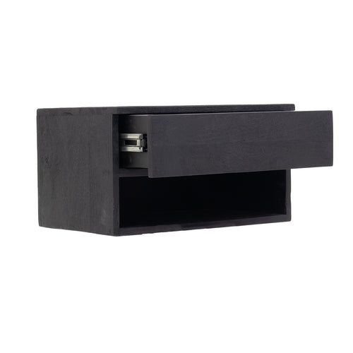 Giga Meubel Nachtkastje Tessa - Zwart - Mangohout - 45x30x25cm - vtwonen shop