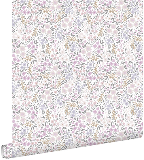 ESTAhome behang bloemetjes lila paars - 53 cm x 10.05 m - 139534
