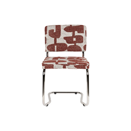 Zuiver Ridge Kink Deco Symbols Eetkamerstoelen Rood - Set van 2