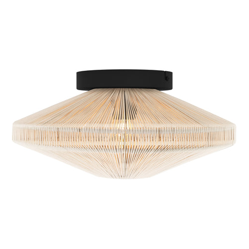 EGLO plafondlamp Midsumer - e27 - ø 38 cm - zwart/crème - textiel - vtwonen shop