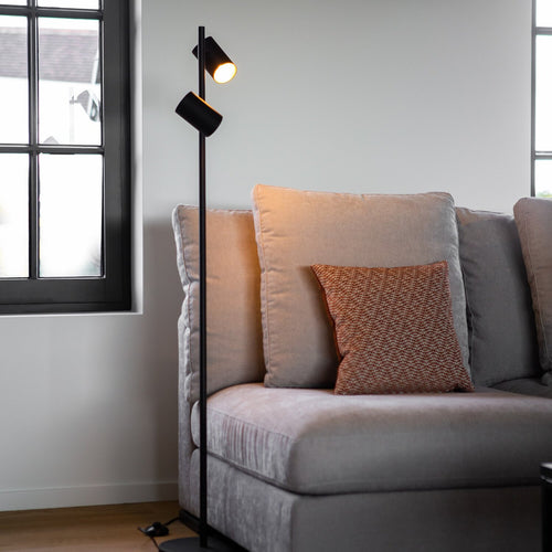 Atmooz vloerlamp Kisoro - zwart - Ø 33 x H 144 cm - G9