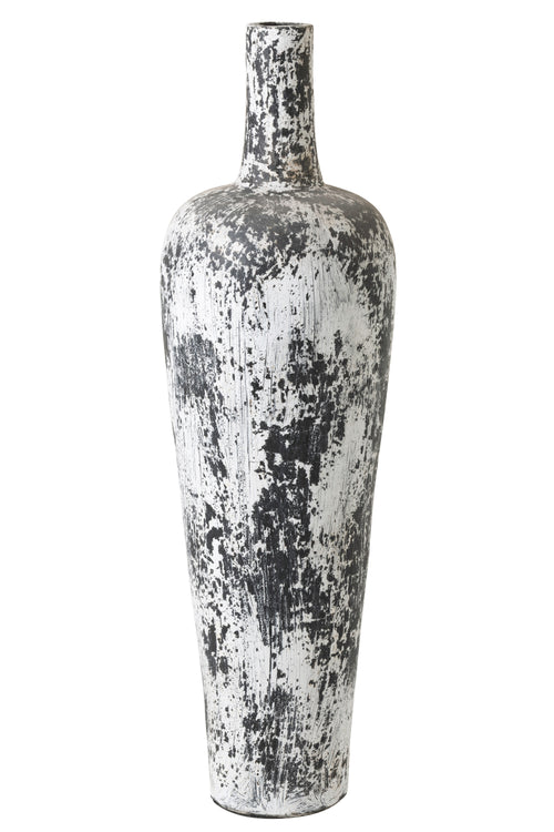 J-Line vaas Ruby - keramiek - zwart/wit - large